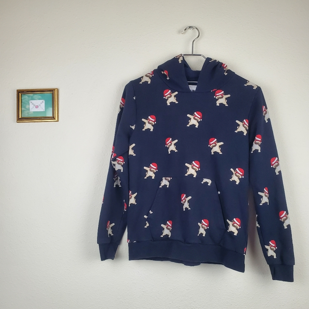 Denim & Flower Ricky Singh Santa Dabbing Pug Dog Pull Over Jacket